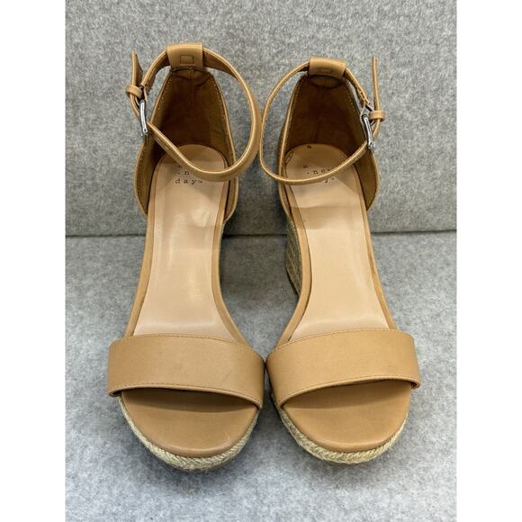 A NEW DAY Lola Espadrille Wedges Heel Ankle Strap Platform Sandals - Size 8.5 - Picture 2 of 6